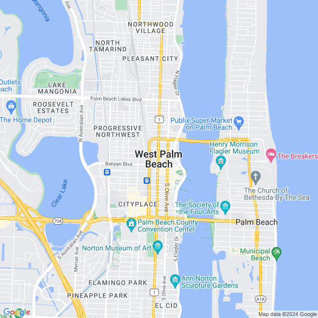 Map of West Palm Beach, Florida