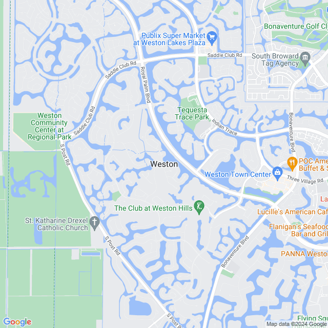 Map of Weston, Florida